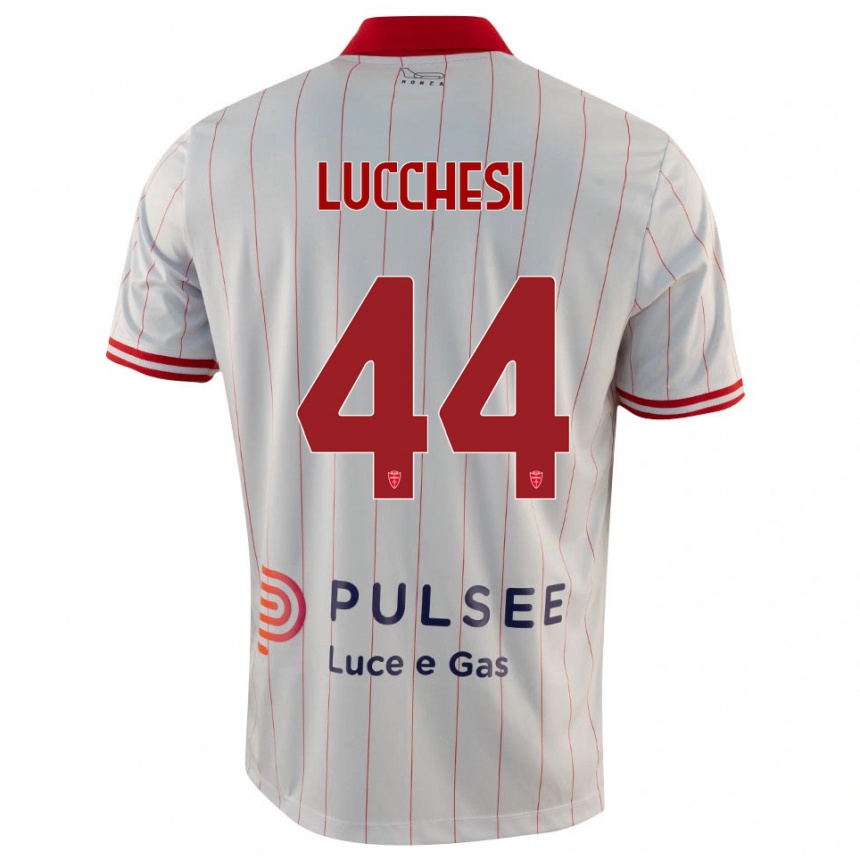 ילדים כדורגל לורנזו לוצ׳סי #44 לבן אדום כחול הרחק ג'רזי 2025/26