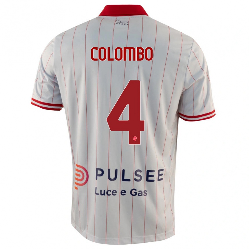 ילדים כדורגל Leonardo Colombo #4 לבן אדום כחול הרחק ג'רזי 2025/26