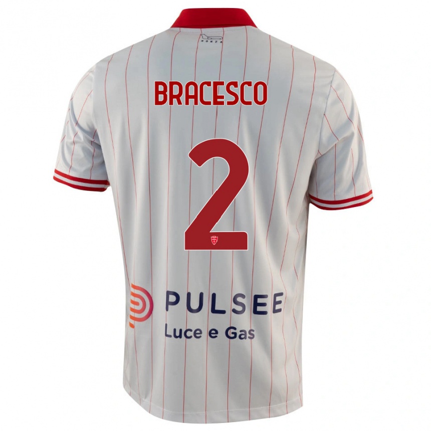 ילדים כדורגל Riccardo Bracesco #2 לבן אדום כחול הרחק ג'רזי 2025/26