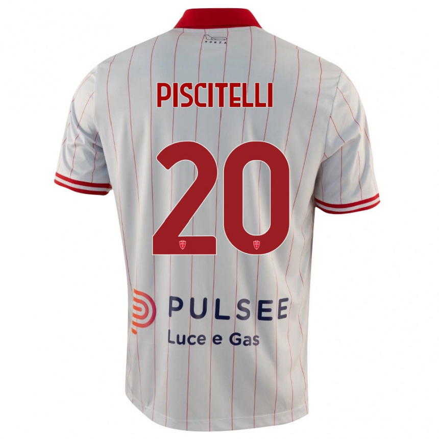 ילדים כדורגל Pasquale Piscitelli #20 לבן אדום כחול הרחק ג'רזי 2025/26