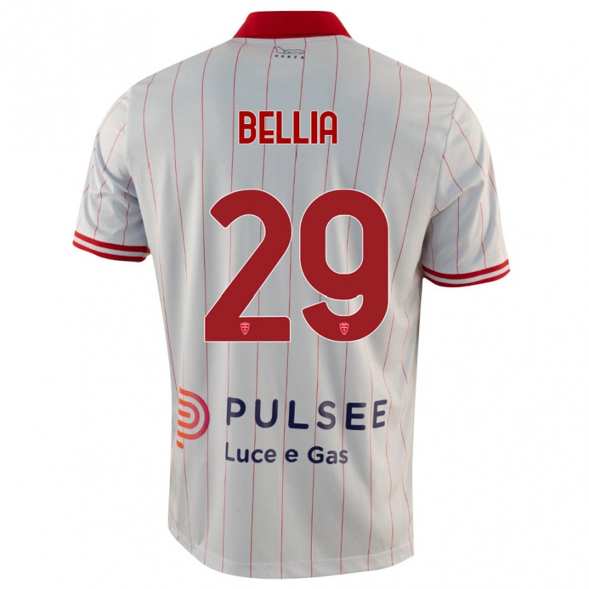 ילדים כדורגל Edoardo Bellia #29 לבן אדום כחול הרחק ג'רזי 2025/26 ילדים כדורגל Edoardo Bellia #29 לבן אדום כחול הרחק ג'רזי 2025/26