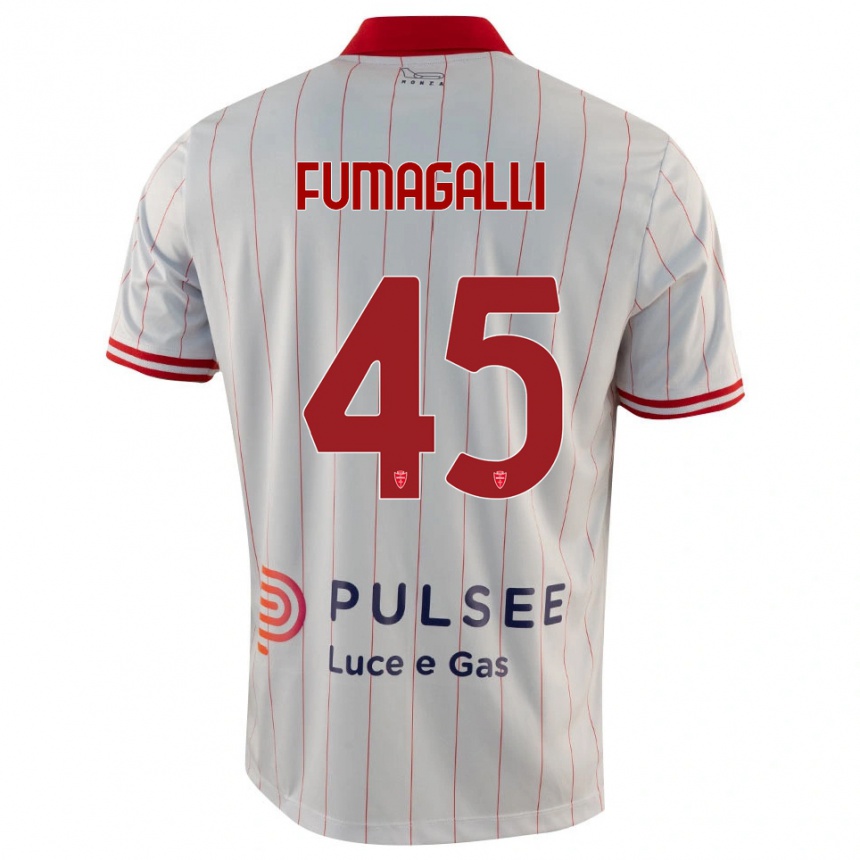 ילדים כדורגל Valerio Fumagalli #45 לבן אדום כחול הרחק ג'רזי 2025/26