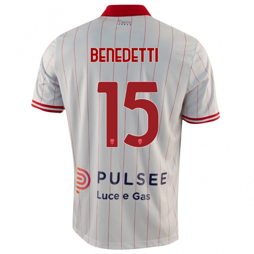 ילדים כדורגל Elia Benedetti #15 לבן אדום כחול הרחק ג'רזי 2025/26