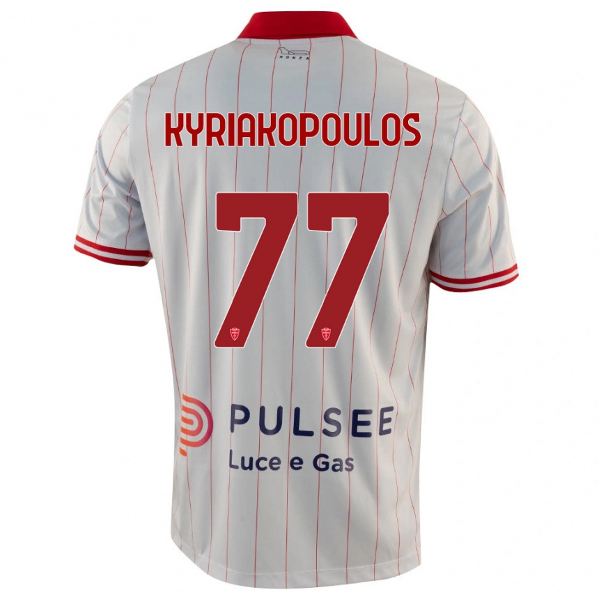 ילדים כדורגל יורגוס קיריאקופולוס #77 לבן אדום כחול הרחק ג'רזי 2025/26