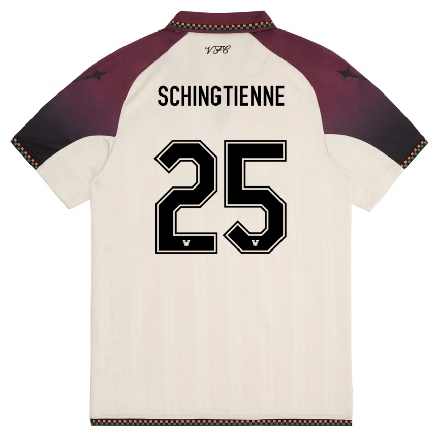 ילדים כדורגל Joël Schingtienne #25 קרם בורדו הרחק ג'רזי 2025/26