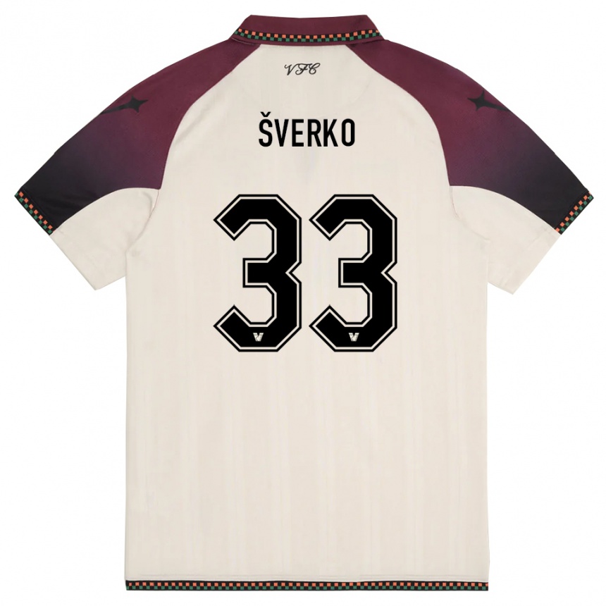 ילדים כדורגל מארין שוורקו #33 קרם בורדו הרחק ג'רזי 2025/26