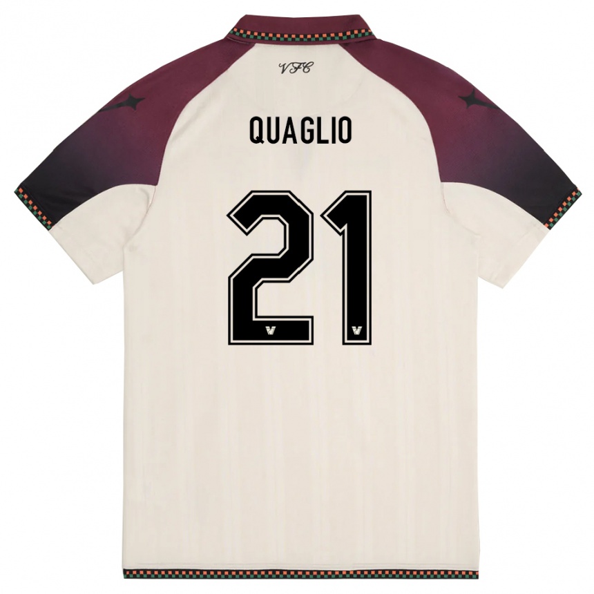 ילדים כדורגל Anna Quaglio #21 קרם בורדו הרחק ג'רזי 2025/26