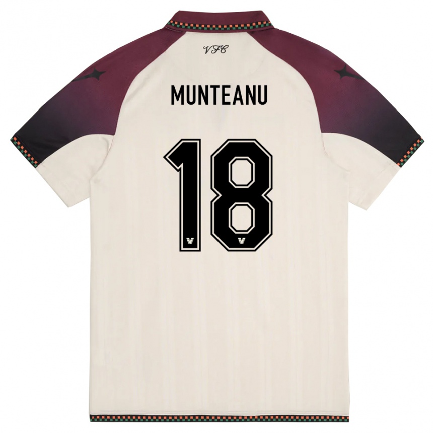 ילדים כדורגל Denis Munteanu #18 קרם בורדו הרחק ג'רזי 2025/26