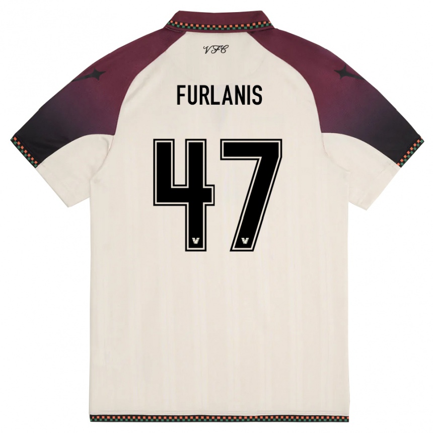 ילדים כדורגל Giorgia Furlanis #47 קרם בורדו הרחק ג'רזי 2025/26