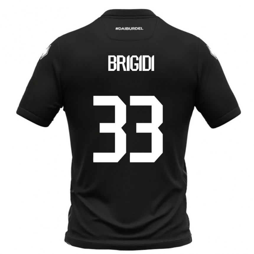 ילדים כדורגל Massimo Brigidi #33 שחור לבן הרחק ג'רזי 2025/26