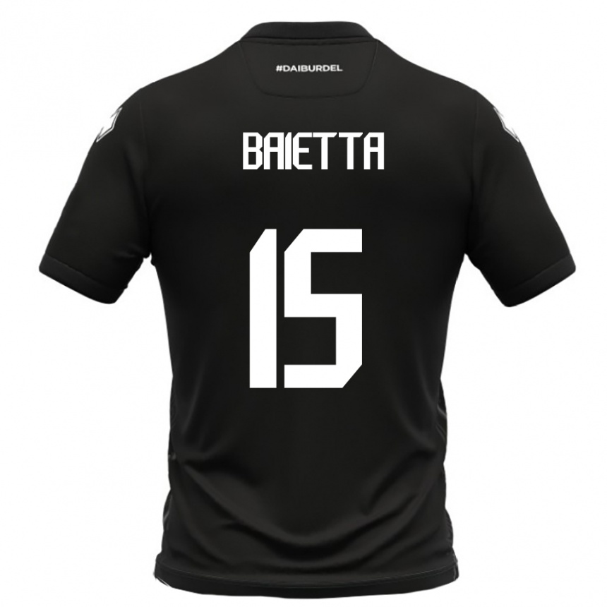 ילדים כדורגל Pietro Baietta #15 שחור לבן הרחק ג'רזי 2025/26