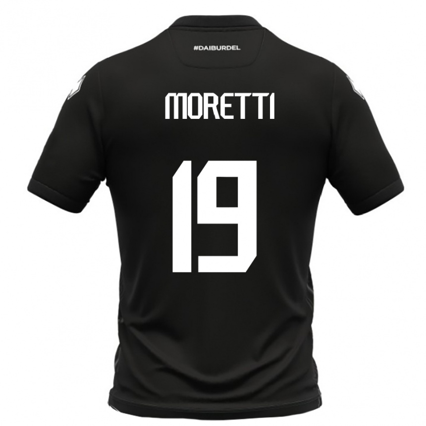 ילדים כדורגל Noah Moretti #19 שחור לבן הרחק ג'רזי 2025/26