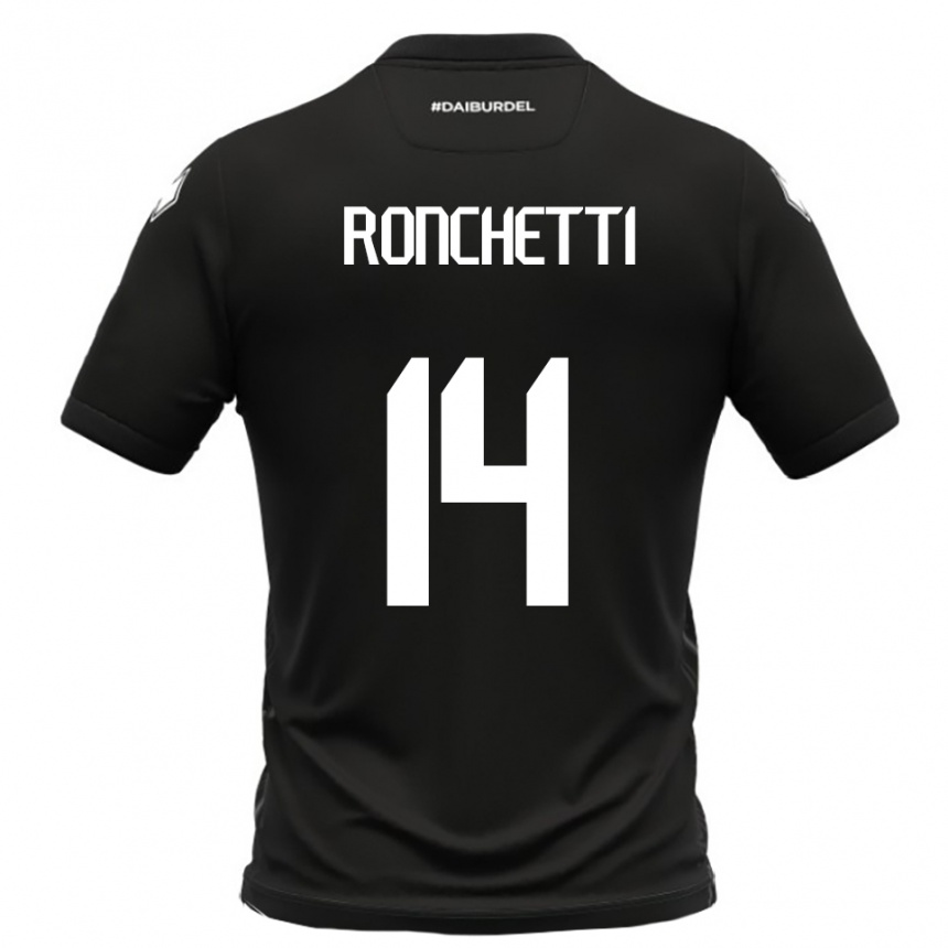 ילדים כדורגל פיליפו רונסי #14 שחור לבן הרחק ג'רזי 2025/26