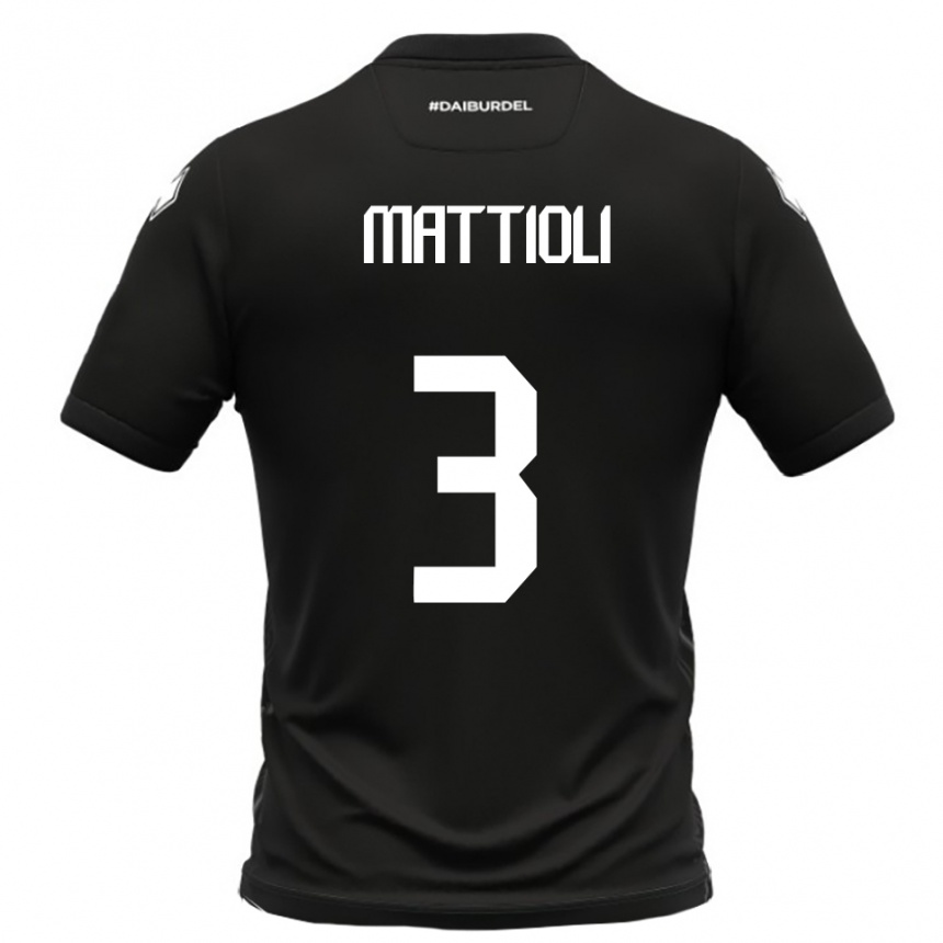 ילדים כדורגל ג׳ובאני מתיולי #3 שחור לבן הרחק ג'רזי 2025/26