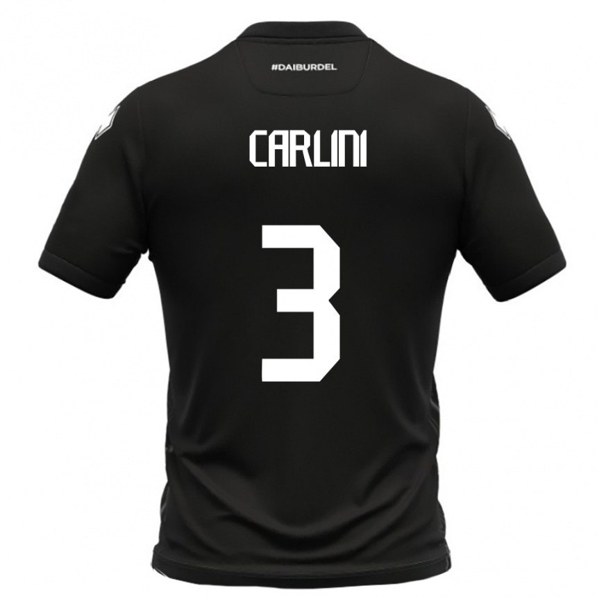 ילדים כדורגל Alessandro Carlini #3 שחור לבן הרחק ג'רזי 2025/26