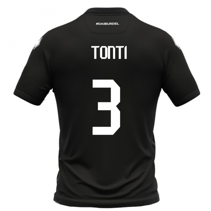 ילדים כדורגל Federico Tonti #3 שחור לבן הרחק ג'רזי 2025/26