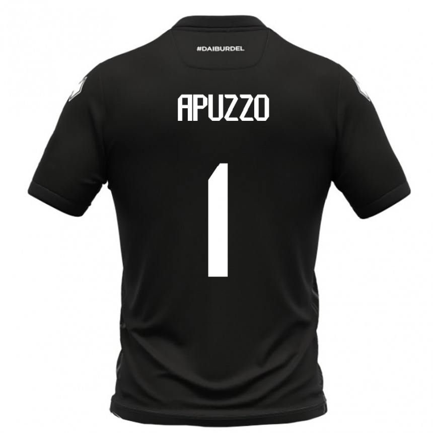 ילדים כדורגל Davide Apuzzo #1 שחור לבן הרחק ג'רזי 2025/26