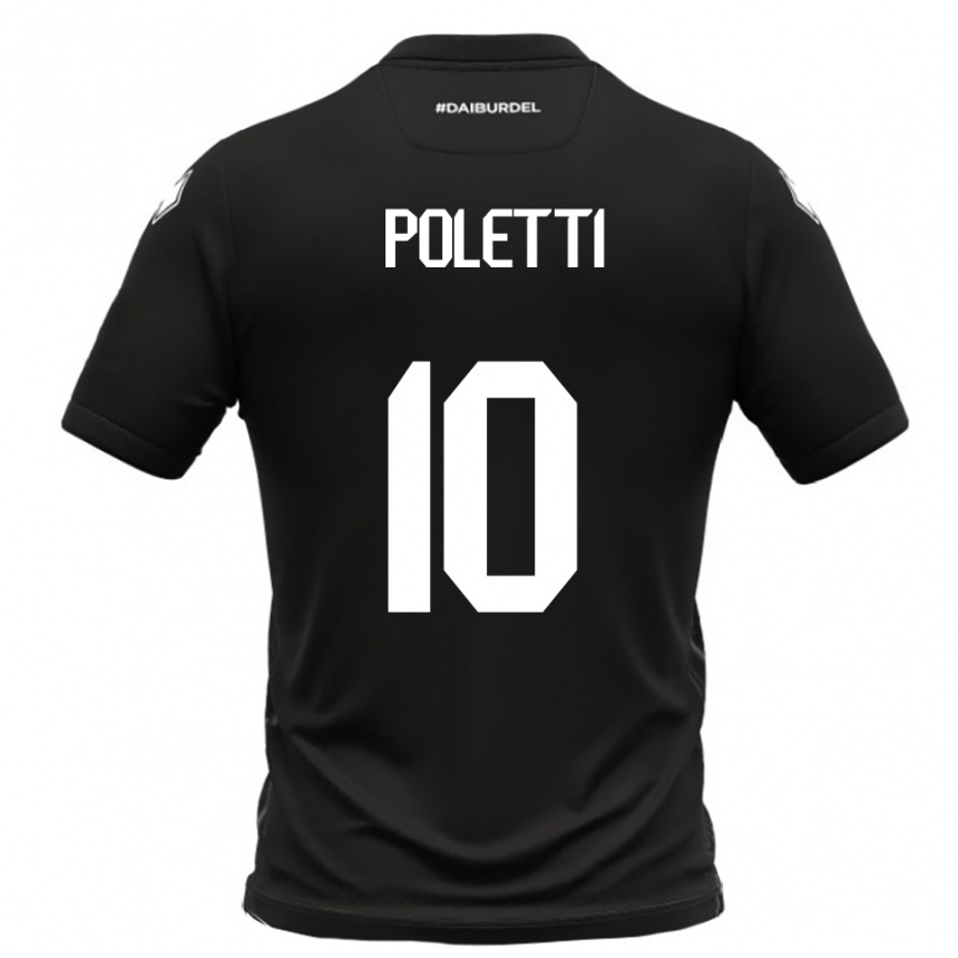 ילדים כדורגל Thomas Poletti #10 שחור לבן הרחק ג'רזי 2025/26