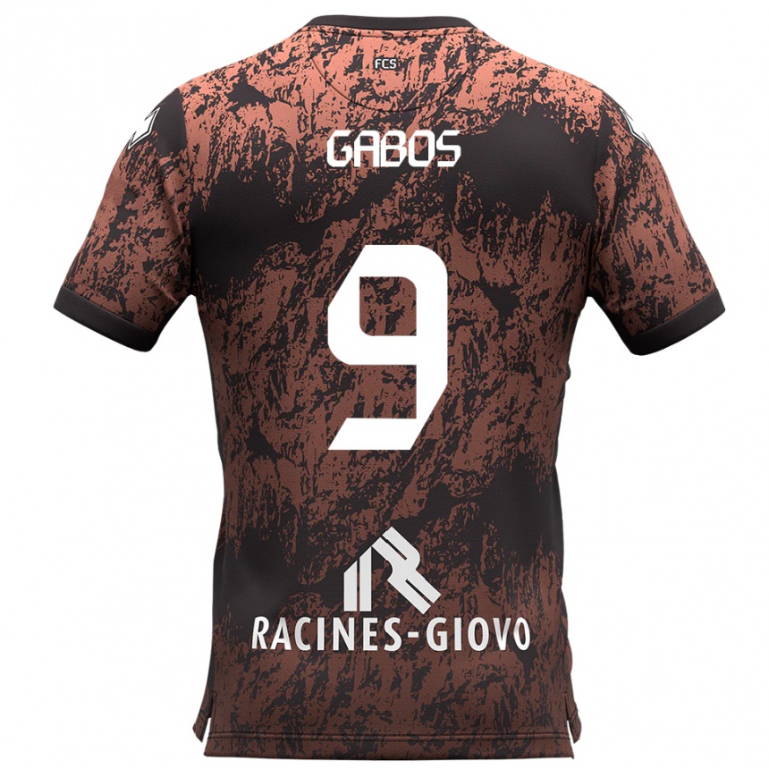 ילדים כדורגל ריקי גאבוס #9 חום שחור הרחק ג'רזי 2025/26