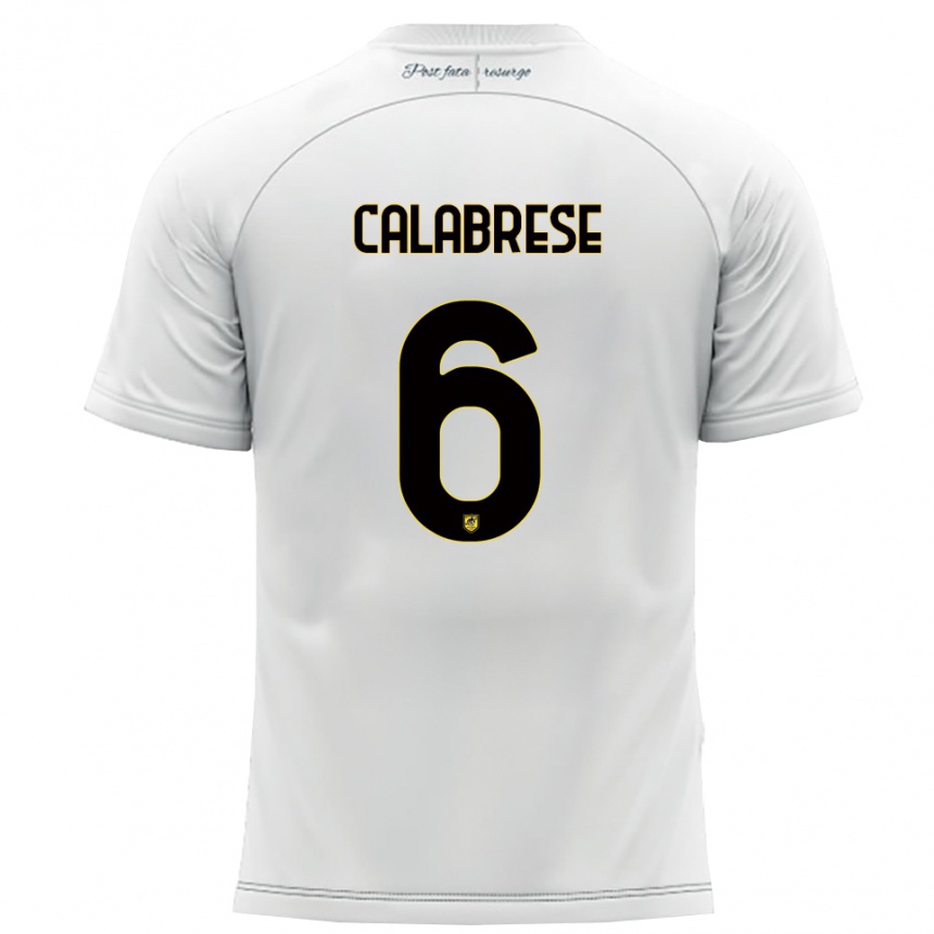 ילדים כדורגל Daniele Calabrese #6 לבן צהוב הרחק ג'רזי 2025/26