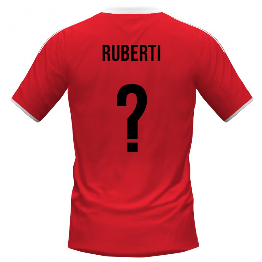 ילדים כדורגל Niccolò Ruberti #0 אדום לבן הרחק ג'רזי 2025/26