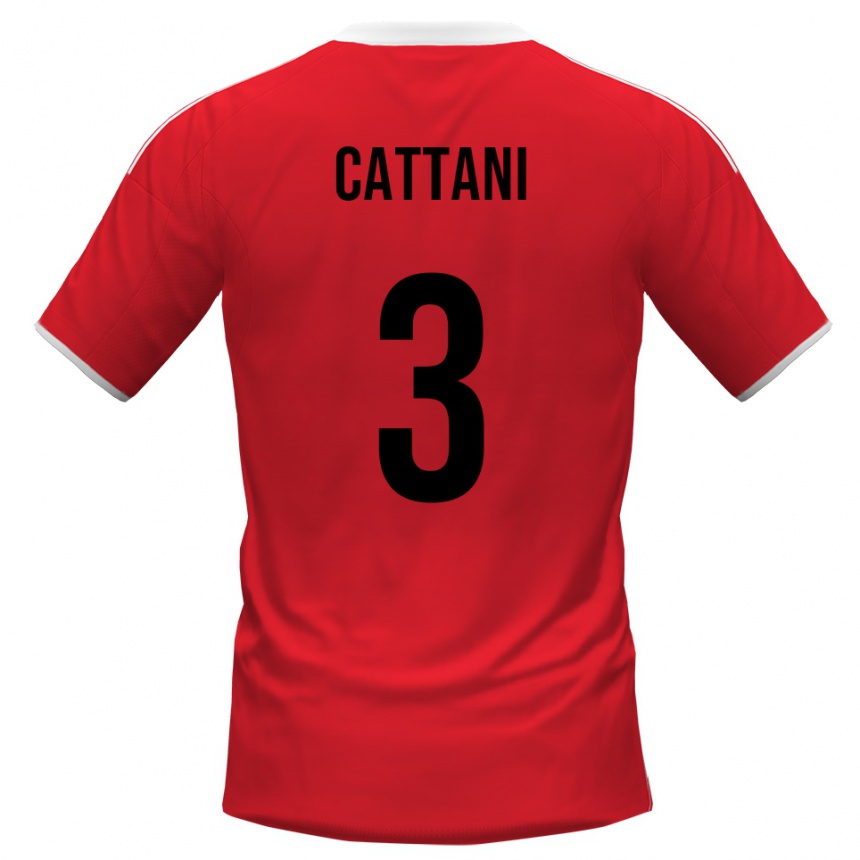 ילדים כדורגל Thomas Cattani #3 אדום לבן הרחק ג'רזי 2025/26