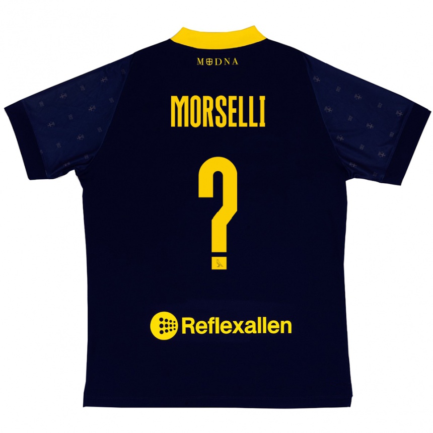 ילדים כדורגל Gabriele Morselli #0 כחול נייבי צהוב הרחק ג'רזי 2025/26