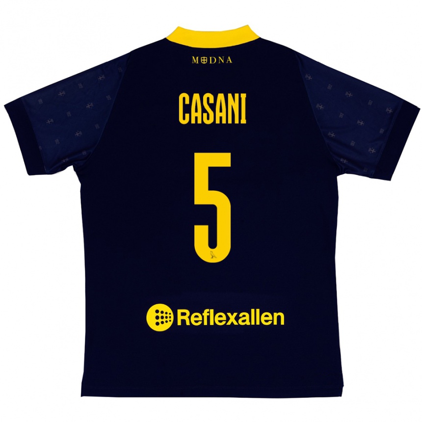 ילדים כדורגל Iacopo Casani #5 כחול נייבי צהוב הרחק ג'רזי 2025/26