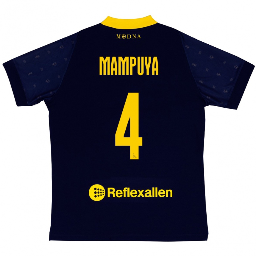 ילדים כדורגל דונל ממפויה #4 כחול נייבי צהוב הרחק ג'רזי 2025/26