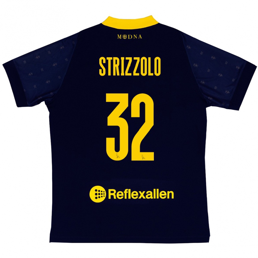 ילדים כדורגל Luca Strizzolo #32 כחול נייבי צהוב הרחק ג'רזי 2025/26
