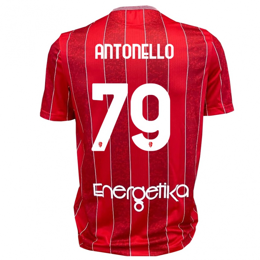 ילדים כדורגל Andrea Antonello #79 אדום לבן הרחק ג'רזי 2025/26