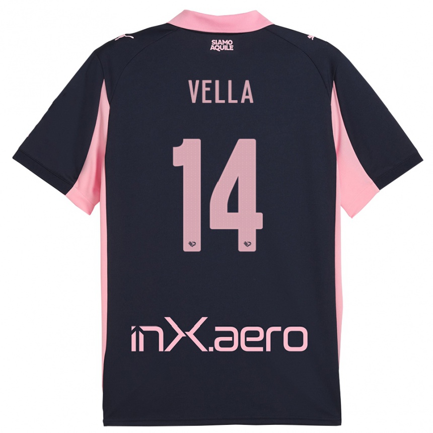 ילדים כדורגל אנדראס ולה #14 כחול נייבי ורוד הרחק ג'רזי 2025/26