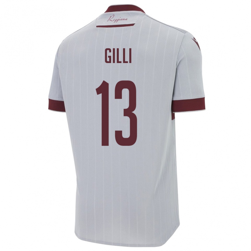 ילדים כדורגל Alberto Gilli #13 בורגונדי לבן הרחק ג'רזי 2025/26