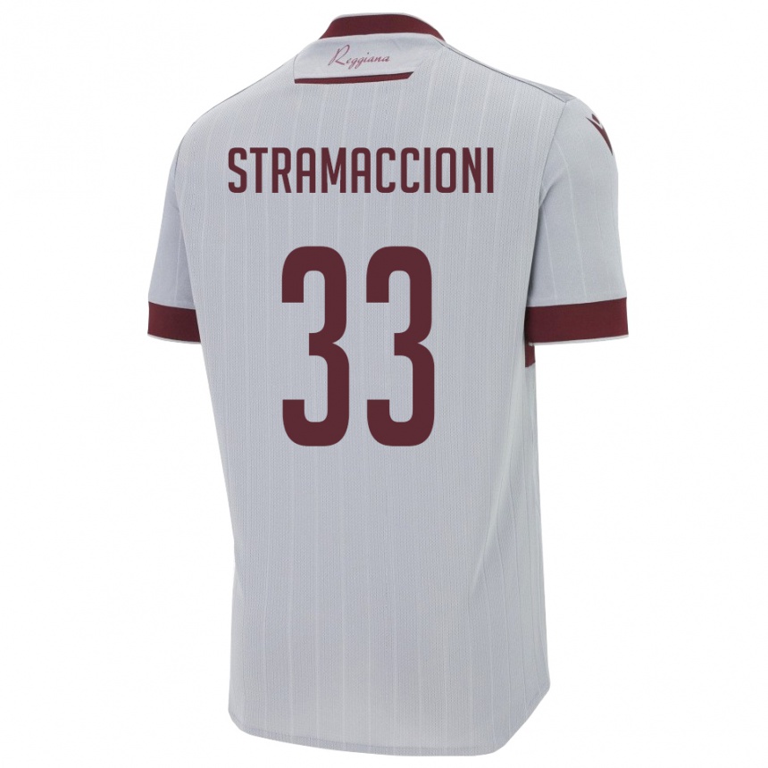 ילדים כדורגל דייגו סטראמאצ'וני #33 בורגונדי לבן הרחק ג'רזי 2025/26