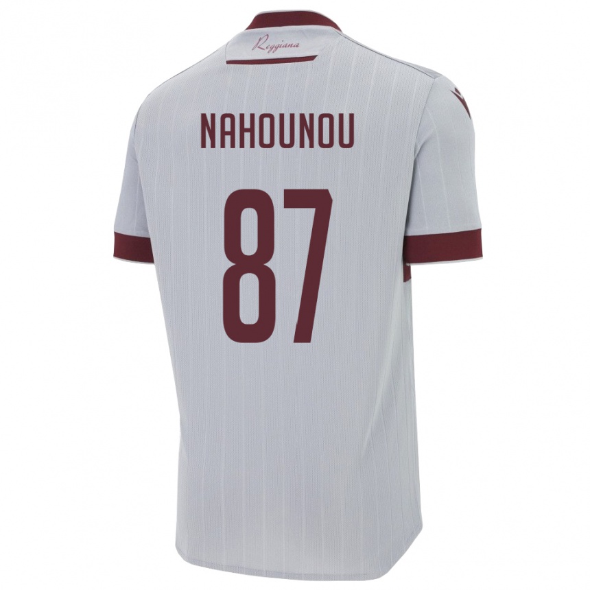 ילדים כדורגל Yannis Nahounou #87 בורגונדי לבן הרחק ג'רזי 2025/26
