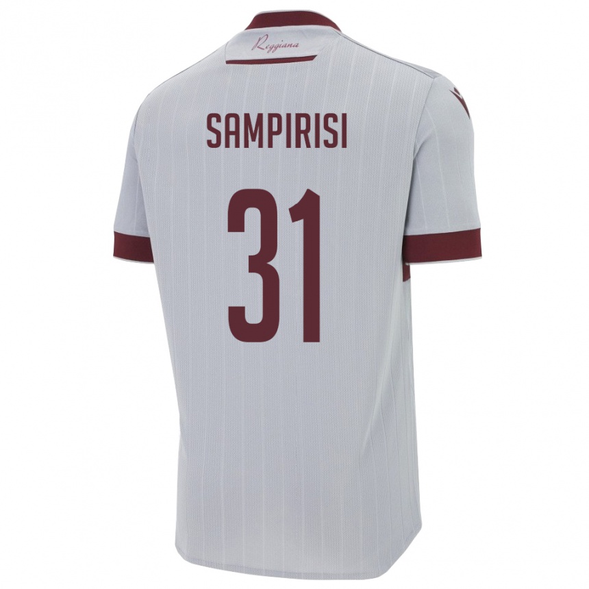 ילדים כדורגל Mario Sampirisi #31 בורגונדי לבן הרחק ג'רזי 2025/26