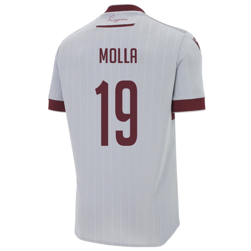 ילדים כדורגל Cristian Molla #19 בורגונדי לבן הרחק ג'רזי 2025/26