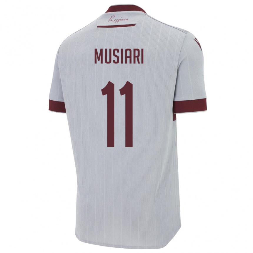 ילדים כדורגל Alessandro Musiari #11 בורגונדי לבן הרחק ג'רזי 2025/26