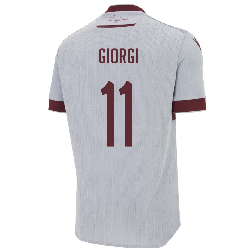 ילדים כדורגל Davide Giorgi #11 בורגונדי לבן הרחק ג'רזי 2025/26