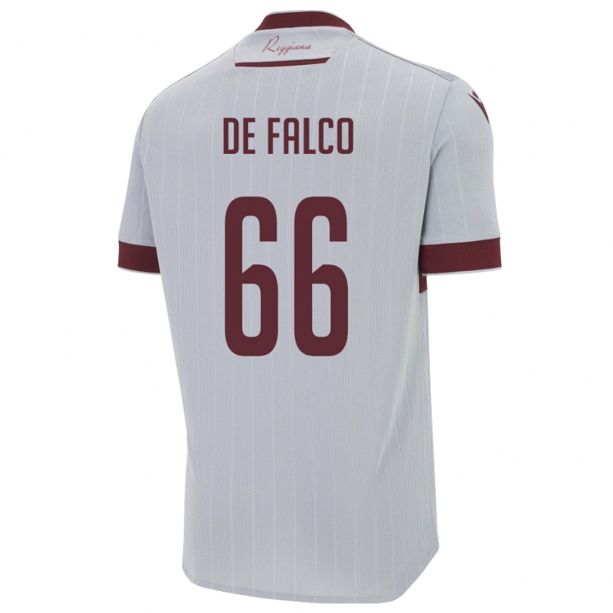 ילדים כדורגל Cristian De Falco #66 בורגונדי לבן הרחק ג'רזי 2025/26