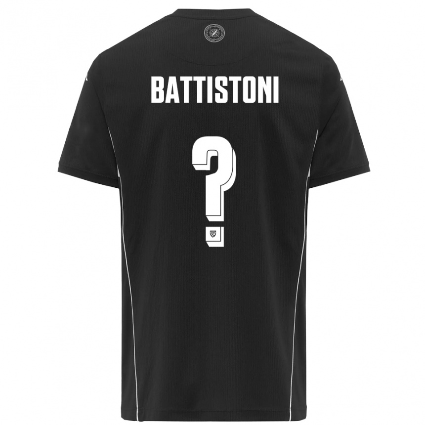 ילדים כדורגל Gabriele Battistoni #0 שחור לבן הרחק ג'רזי 2025/26