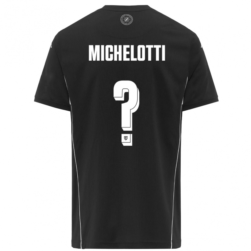 ילדים כדורגל Tommaso Michelotti #0 שחור לבן הרחק ג'רזי 2025/26