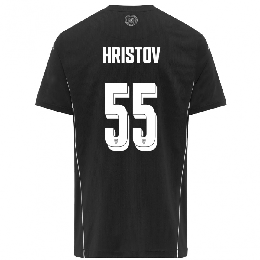 ילדים כדורגל פטקו חריסטוב #55 שחור לבן הרחק ג'רזי 2025/26