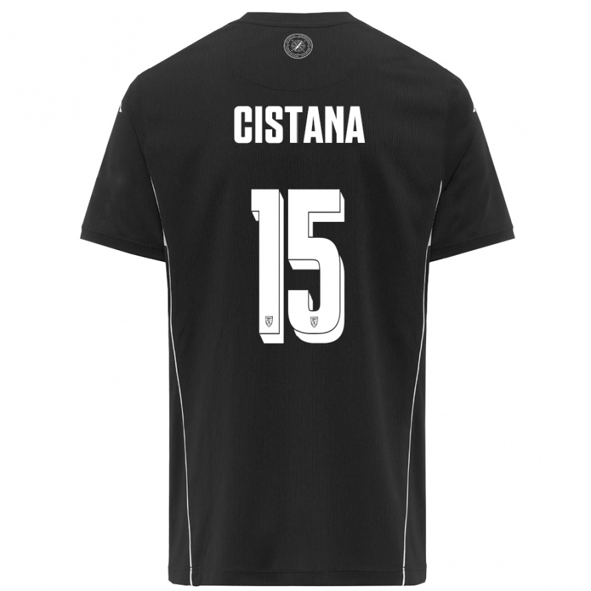 ילדים כדורגל Andrea Cistana #15 שחור לבן הרחק ג'רזי 2025/26