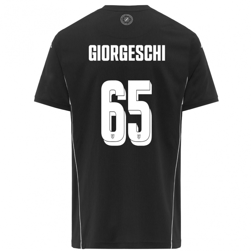 ילדים כדורגל Simone Giorgeschi #65 שחור לבן הרחק ג'רזי 2025/26