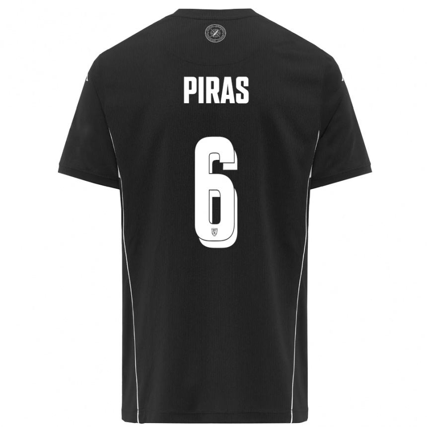 ילדים כדורגל Filippo Piras #6 שחור לבן הרחק ג'רזי 2025/26