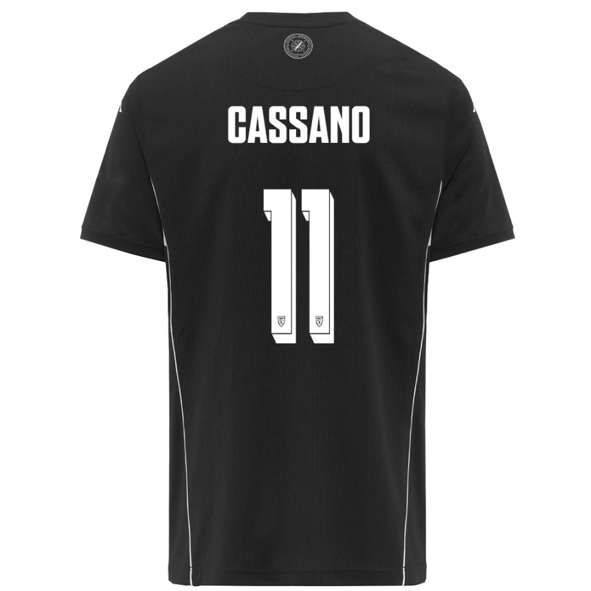 ילדים כדורגל Armando Cassano #11 שחור לבן הרחק ג'רזי 2025/26