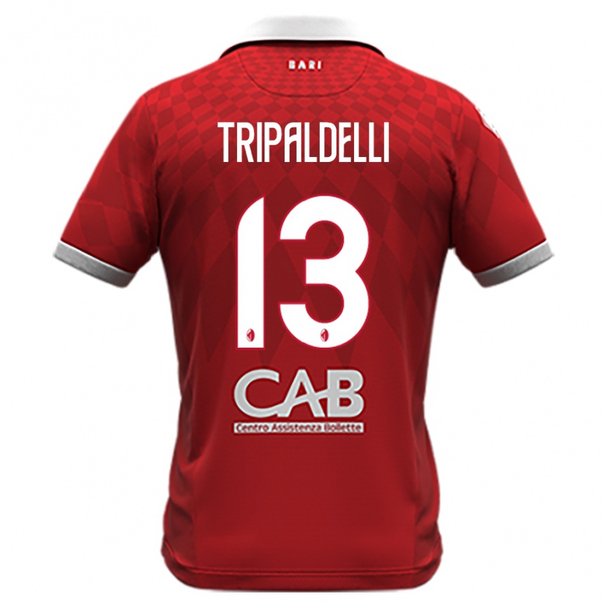 ילדים כדורגל Alessandro Tripaldelli #13 אדום לבן הרחק ג'רזי 2025/26