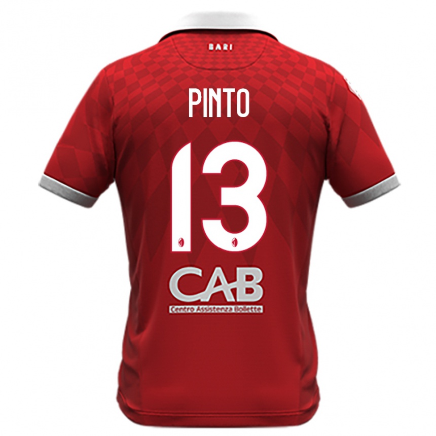 ילדים כדורגל Francesco Pinto #13 אדום לבן הרחק ג'רזי 2025/26