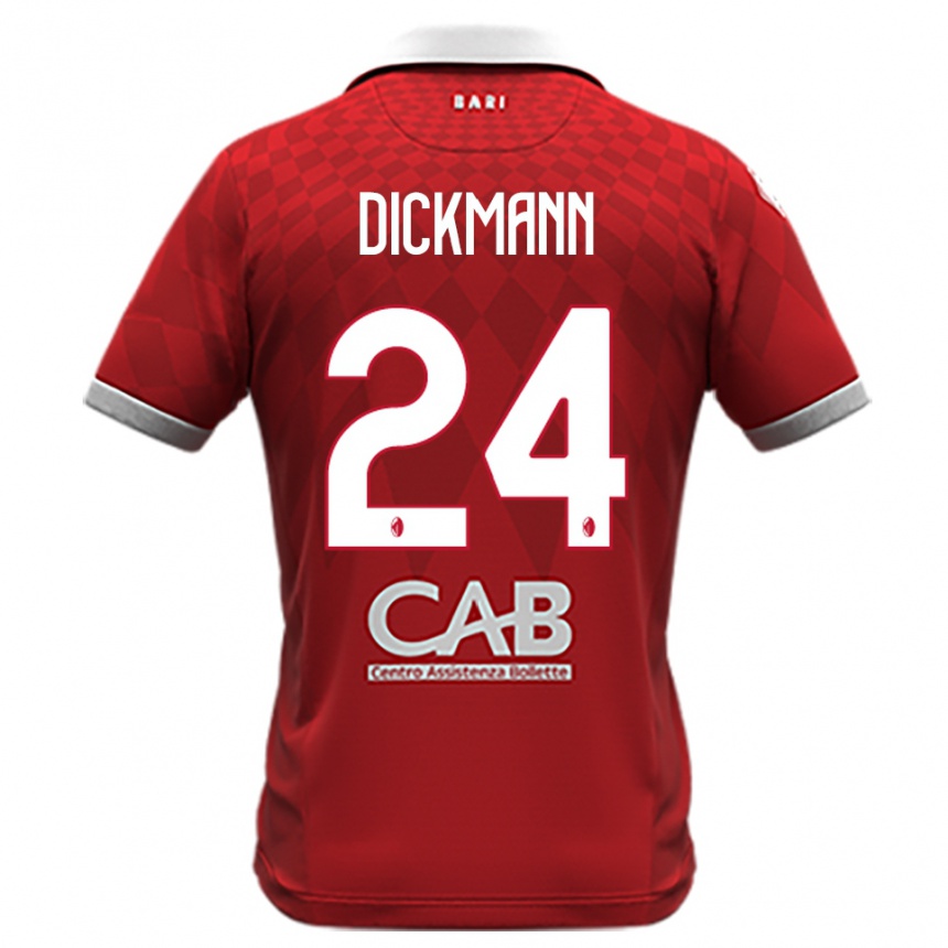 ילדים כדורגל לורנצו דיקמן #24 אדום לבן הרחק ג'רזי 2025/26